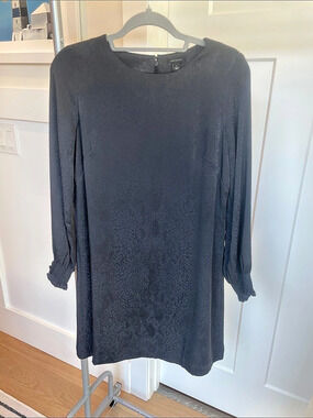 Ann Taylor Black Mini Dress Long Sleeve